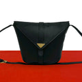 Saint Laurent Vintage Logo Leather Mini Shoulder Bag Black