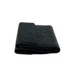 Celine Logo Embossed Leather Trifold Wallet Mini Coin Purse Card Case Black — view 4