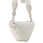 Prada Shoulder Bag Triangle Raffia White — view 3