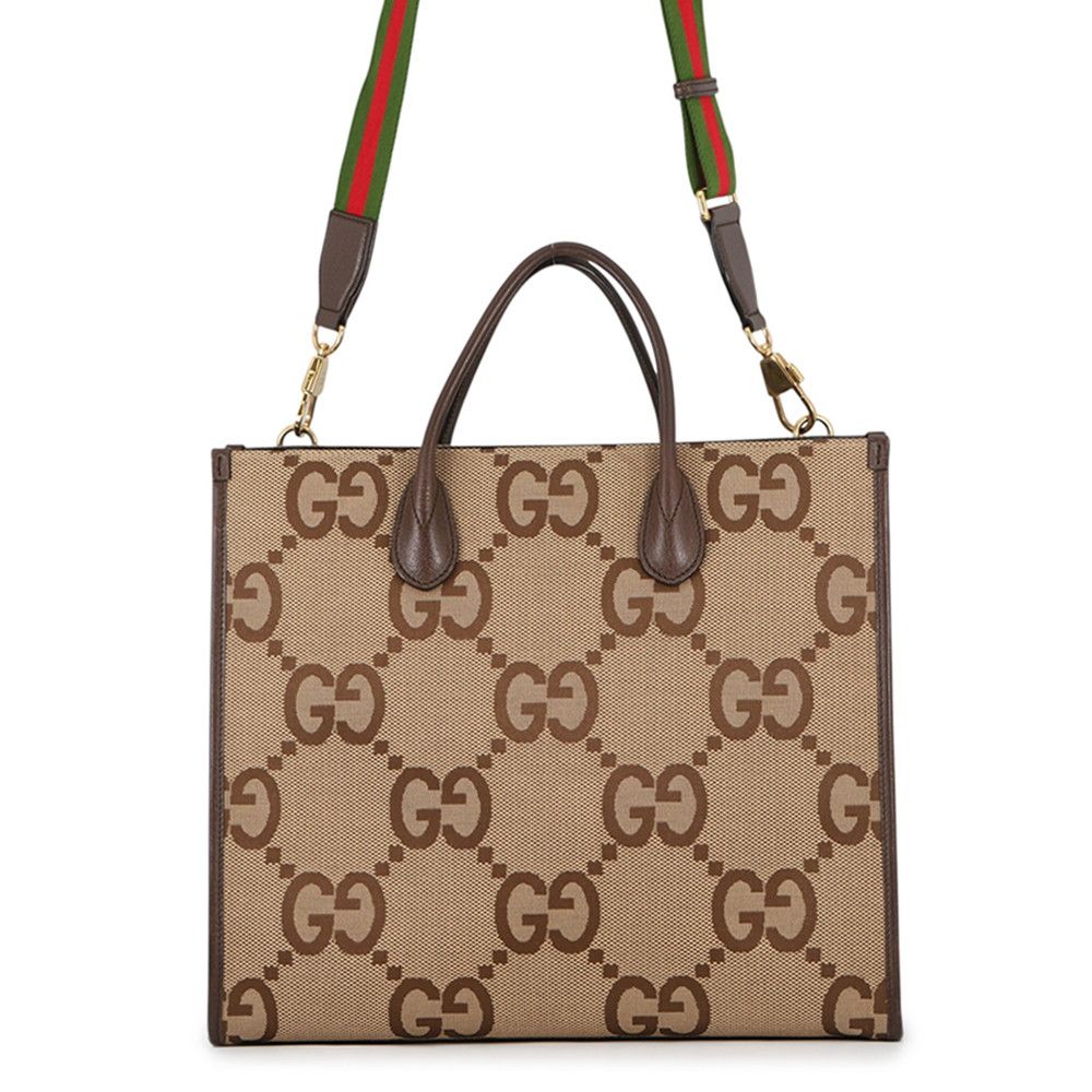 Gucci Tote Jumbo GG Canvas Leather 2-Way