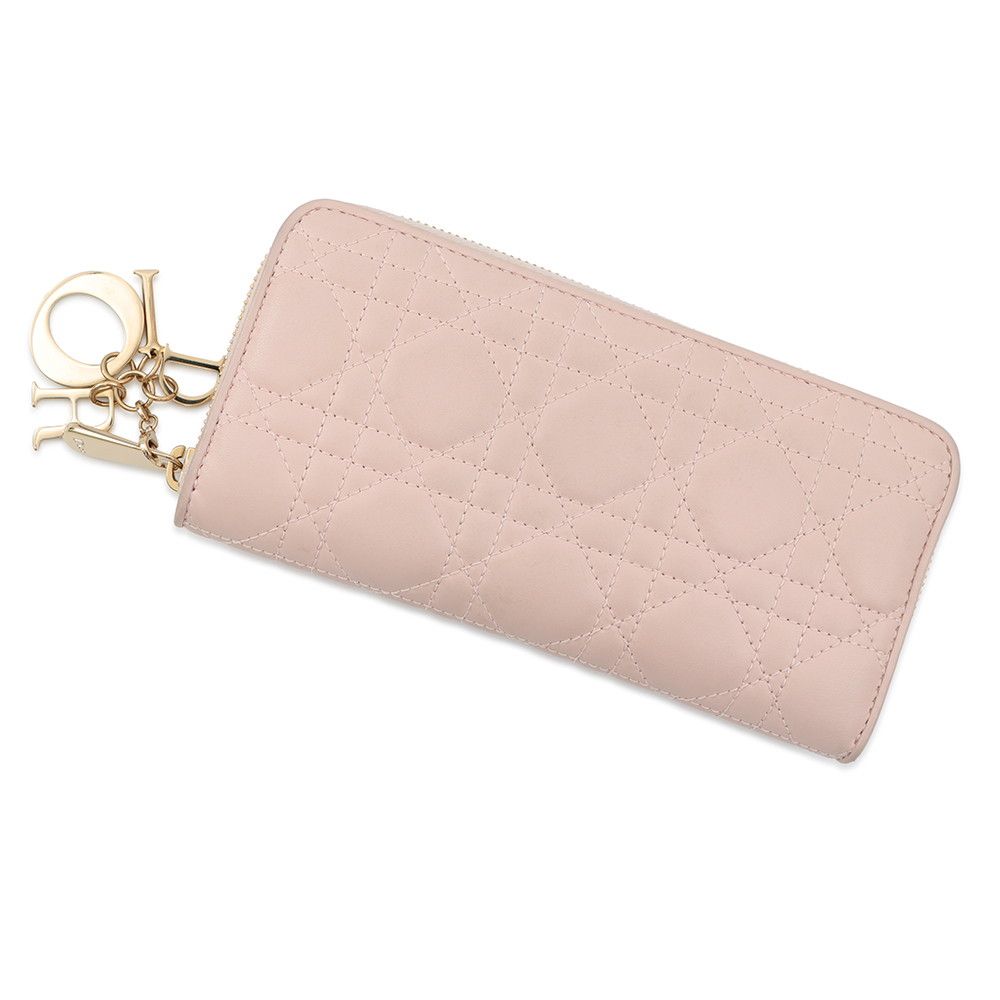 Dior Wallet Cannage Lady Voyageur Lambskin Handbag