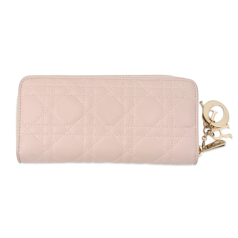 Dior Wallet Cannage Lady Voyageur Lambskin Handbag — view 3