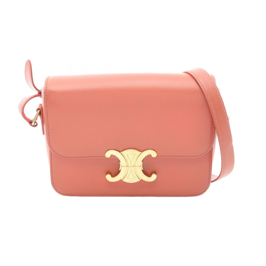 Celine Shoulder Bag Teen Triomphe Coral Orange Leather