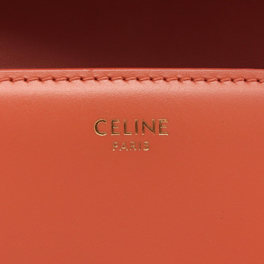 Celine Shoulder Bag Teen Triomphe Coral Orange Leather — view 4