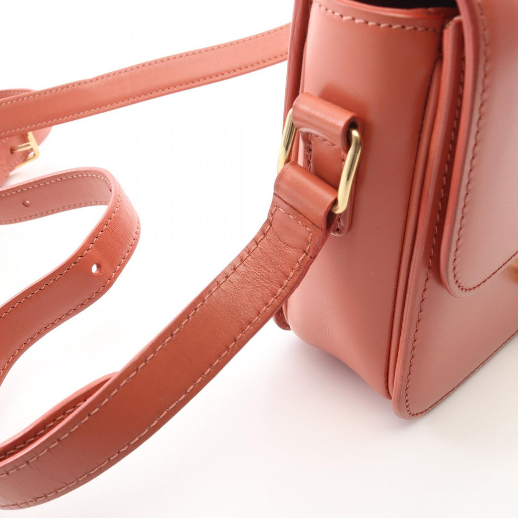 Celine Shoulder Bag Teen Triomphe Coral Orange Leather — view 7