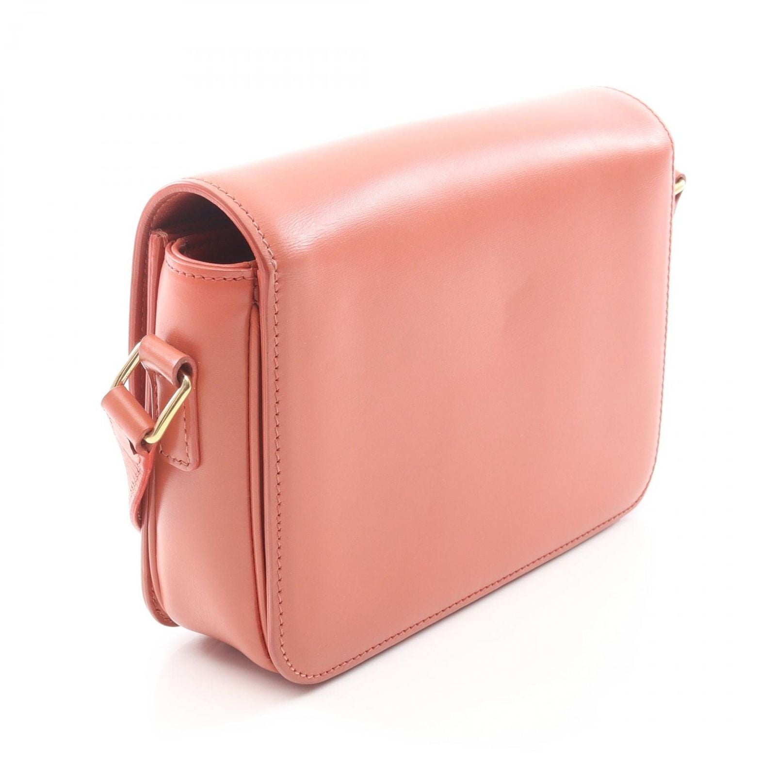 Celine Shoulder Bag Teen Triomphe Coral Orange Leather — view 2