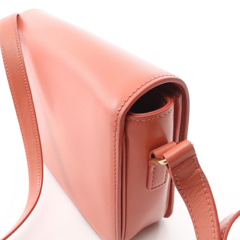 Celine Shoulder Bag Teen Triomphe Coral Orange Leather — view 9