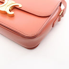 Celine Shoulder Bag Teen Triomphe Coral Orange Leather — view 5
