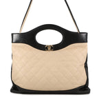 Chanel Quilted CC Logo 31 Large 2-Way Shoulder Bag Black