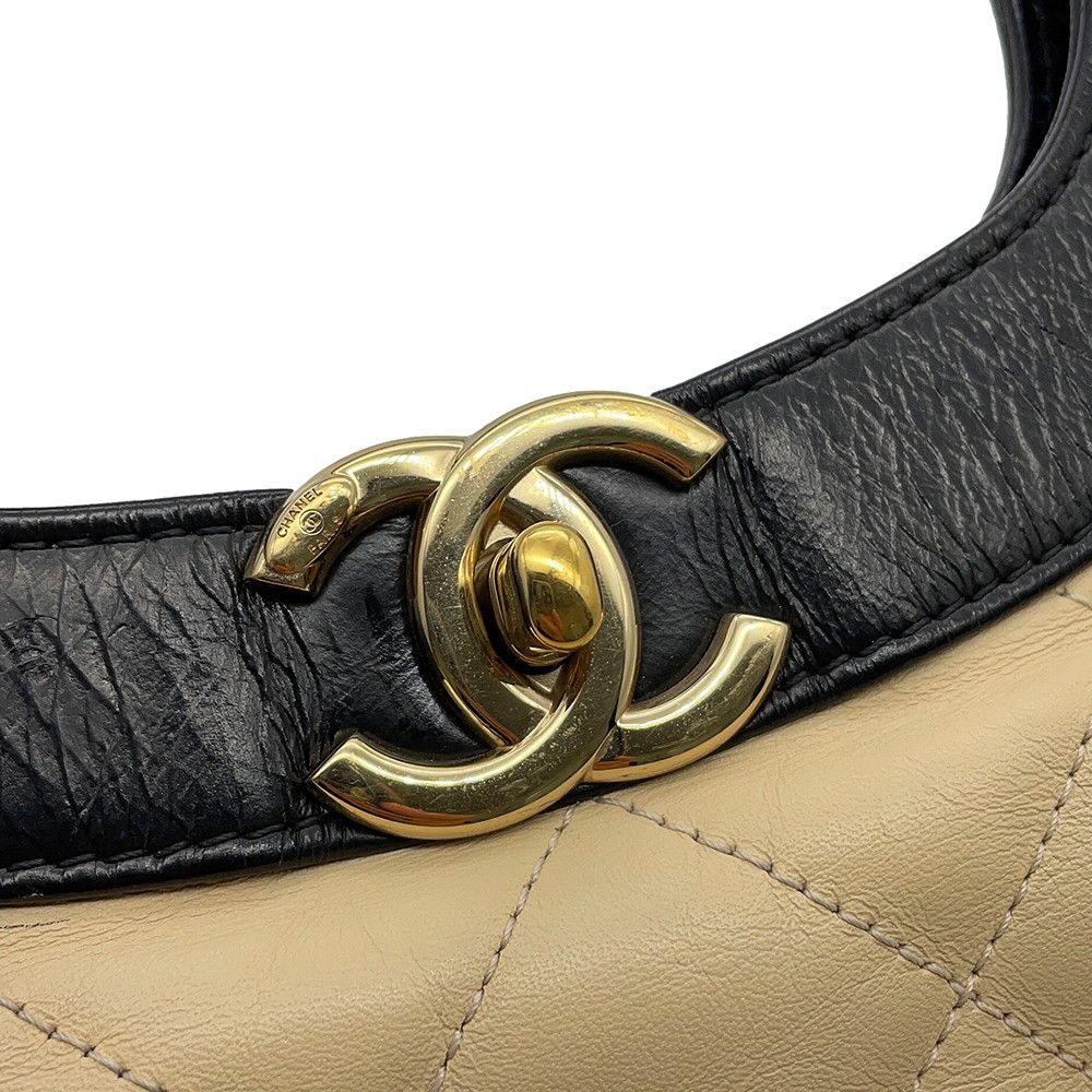 Chanel Quilted CC Logo 31 Large 2-Way Shoulder Bag Black — view 9