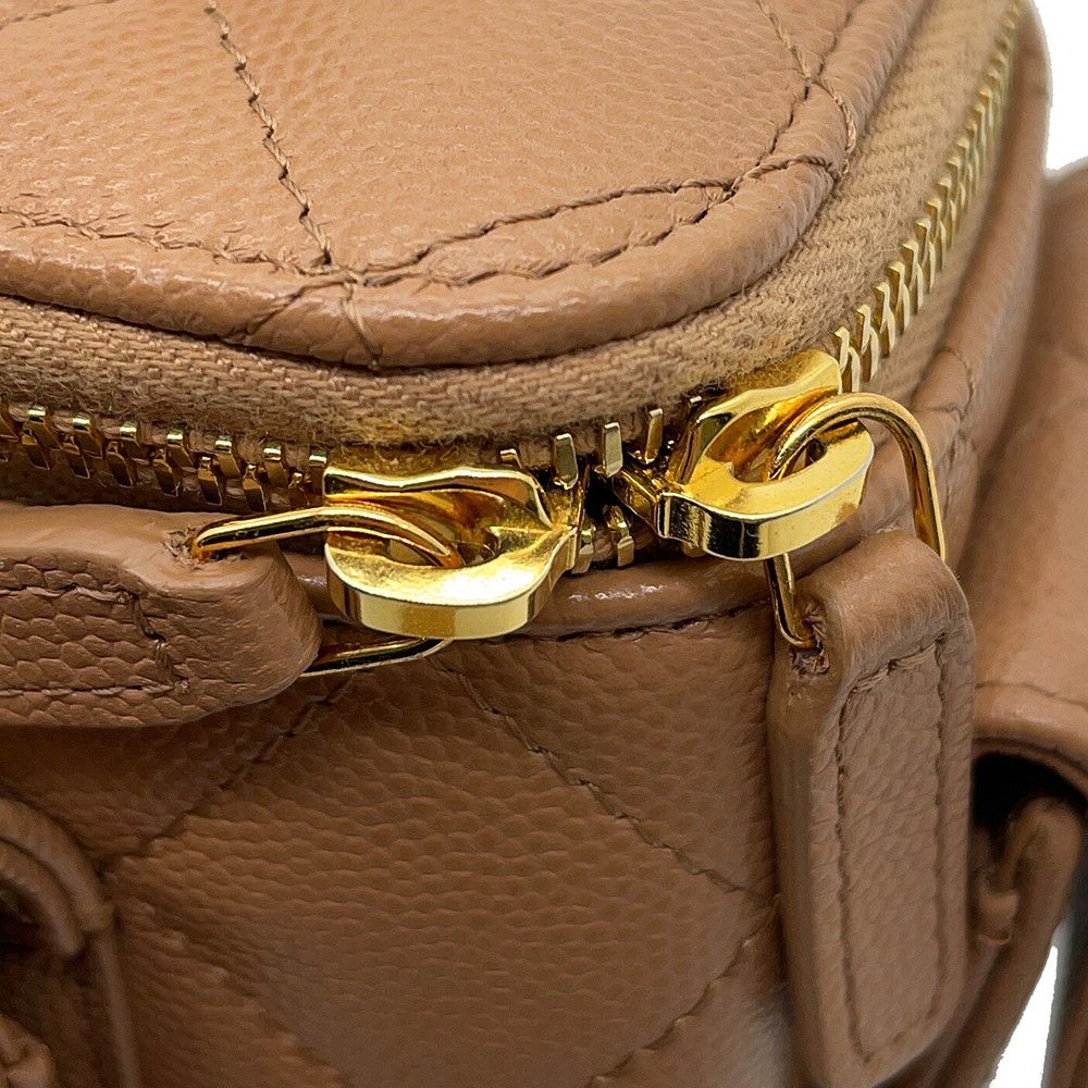 Chanel Chain Shoulder Bag Quilted CC Logo Vanity Caviar Leather — view 7