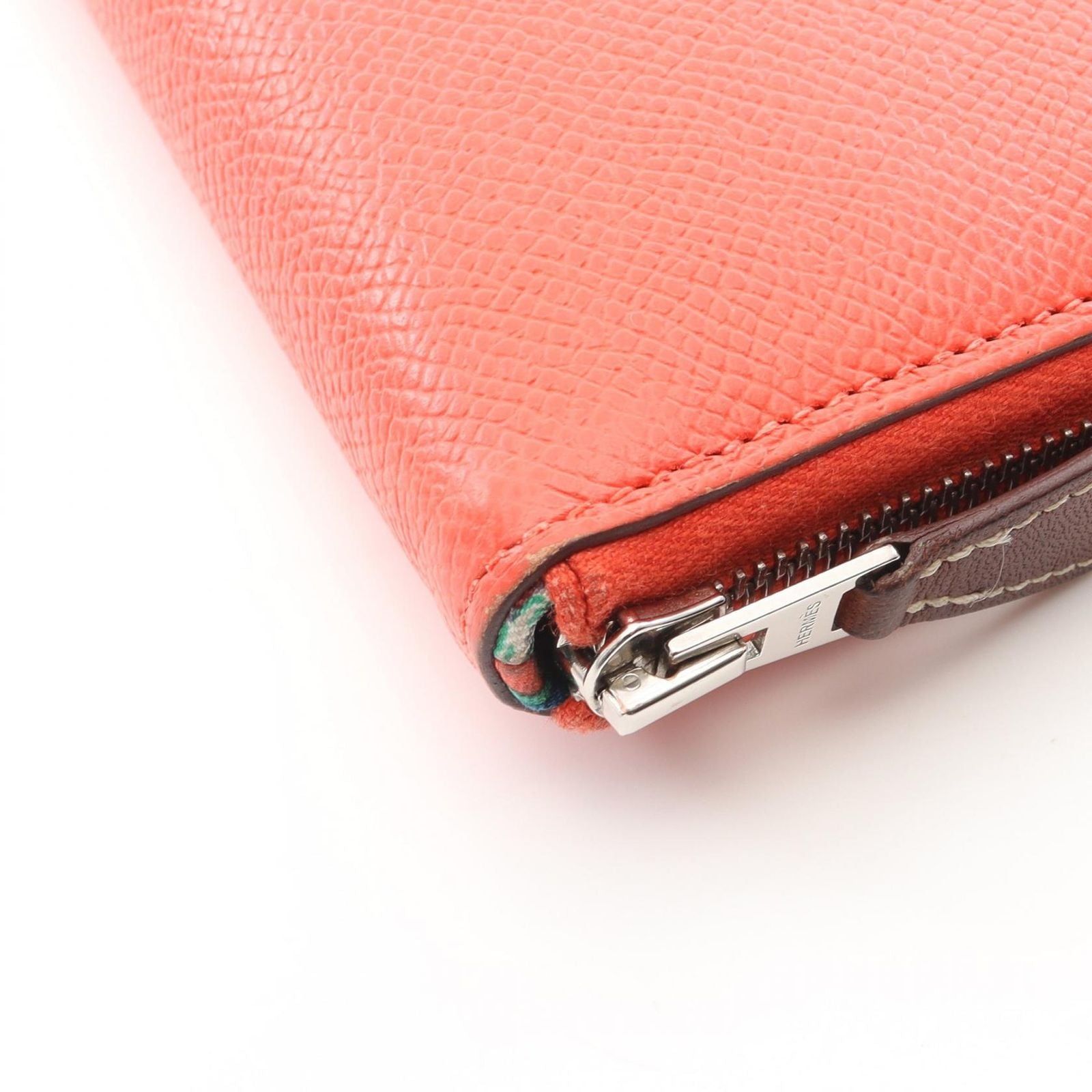 Hermes Round Wallet Azap Silk in Long Rose Texas Leather — view 6