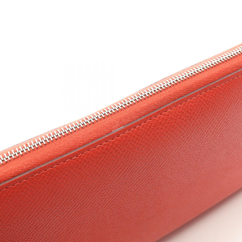 Hermes Round Wallet Azap Silk in Long Rose Texas Leather — view 7