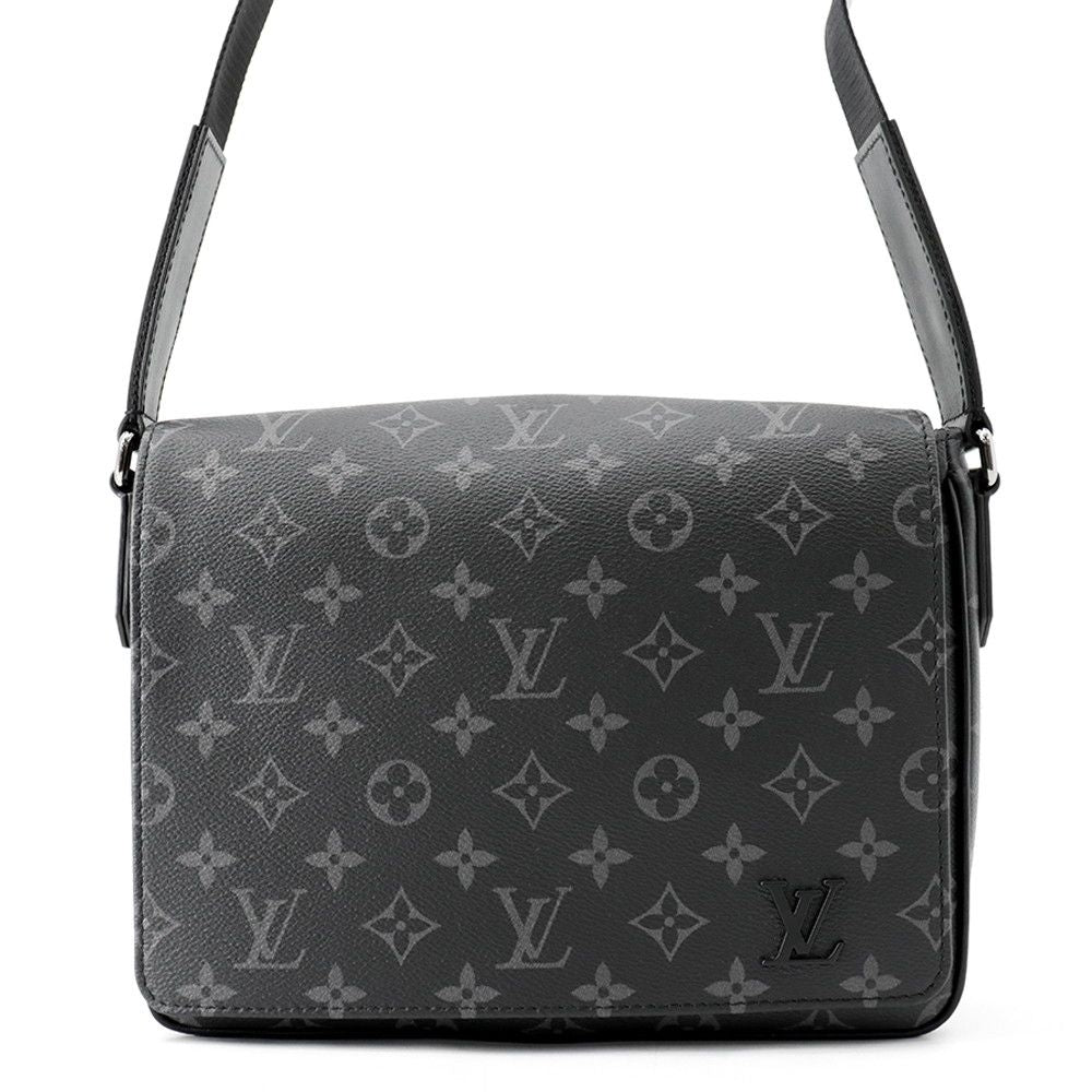 Louis Vuitton Shoulder Bag Monogram Eclipse District PM Black