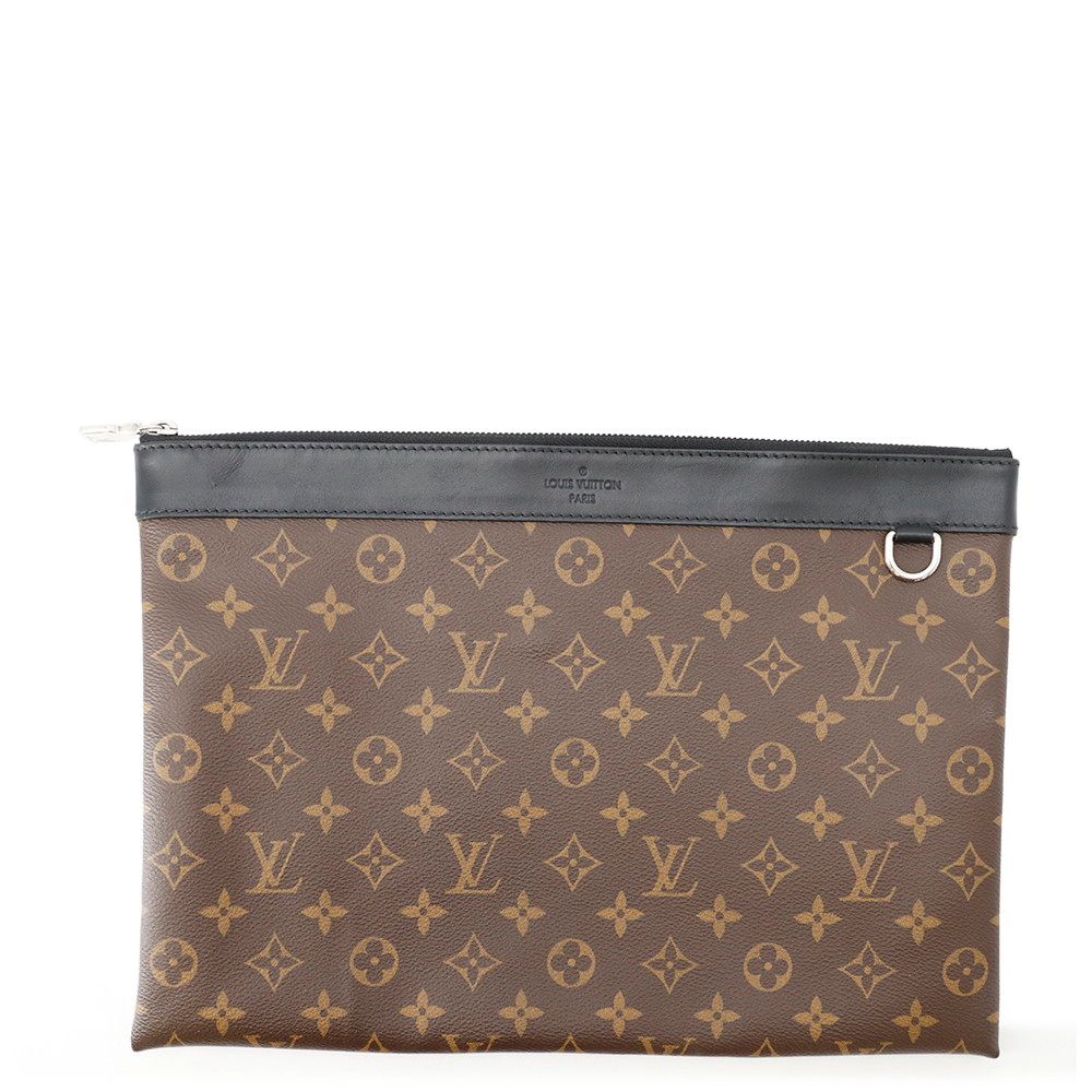 Louis Vuitton Clutch Monogram Macassar Pochette Discovery Black