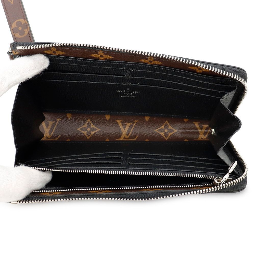 Louis Vuitton Wallet Monogram Macassar Zippy Dragonne Black — view 4