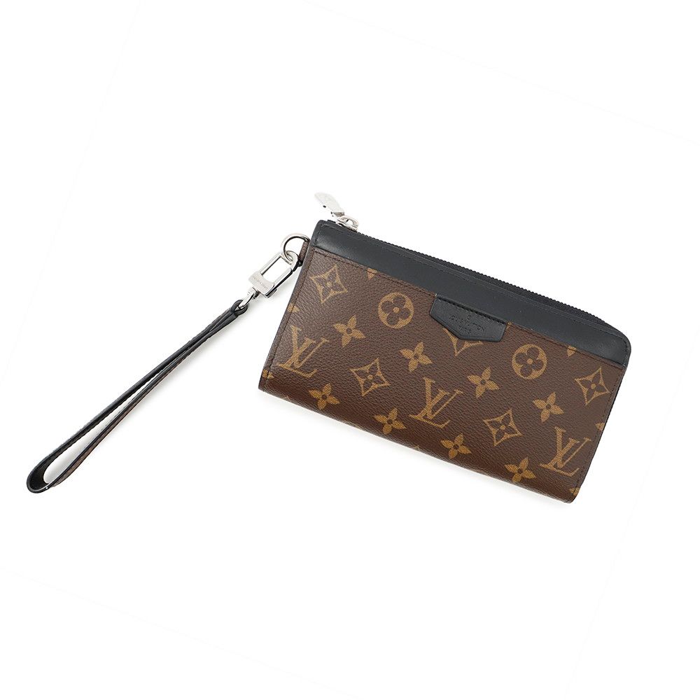 Louis Vuitton Wallet Monogram Macassar Zippy Dragonne Black