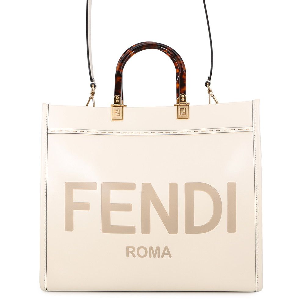 Fendi Tote Sunshine Leather 2-Way Shoulder