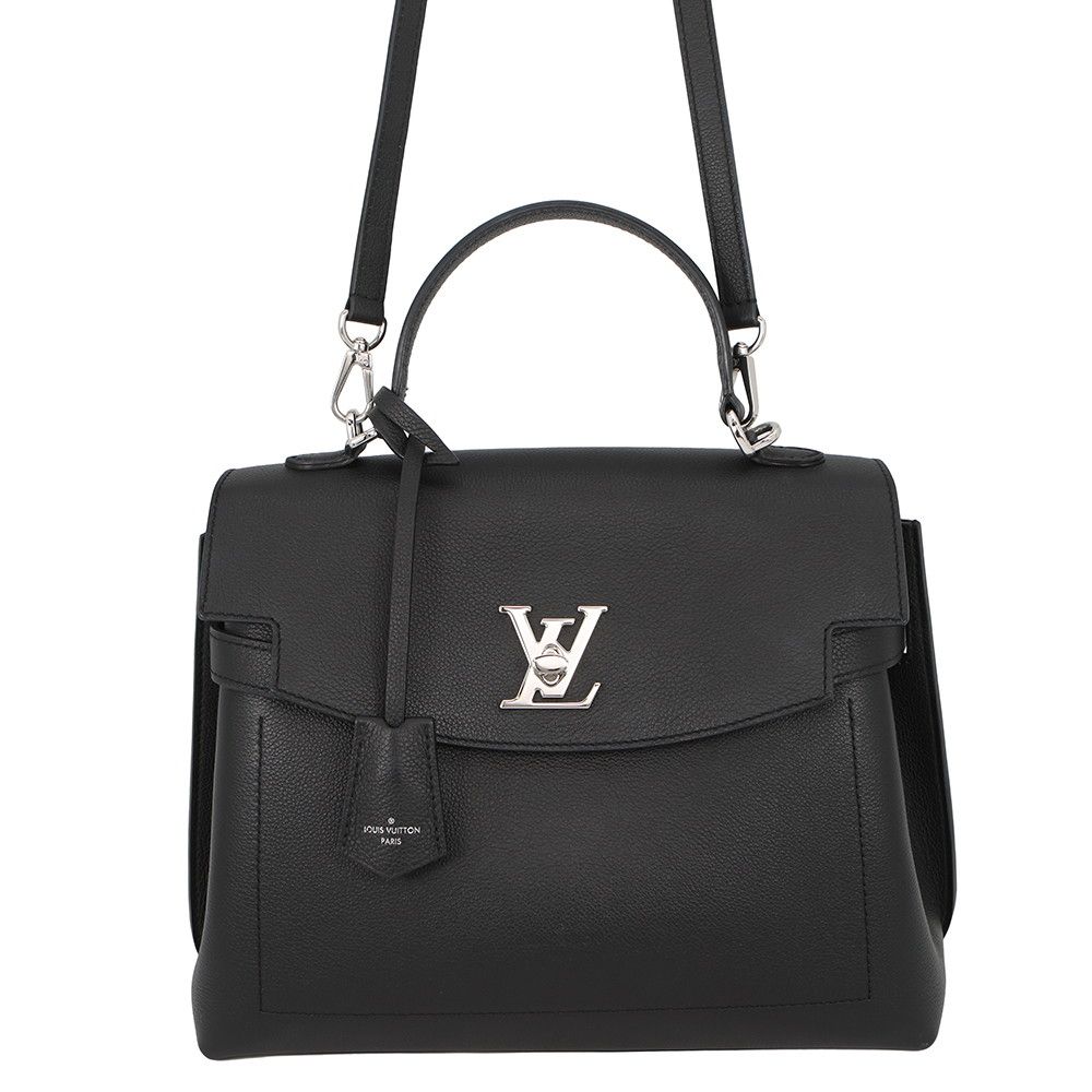 Louis Vuitton Leather Lockme Ever BB 2-Way Shoulder Bag Black