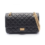 Chanel Shoulder Bag 2.55 Quilted Mademoiselle Chain Black Calf Double Flap