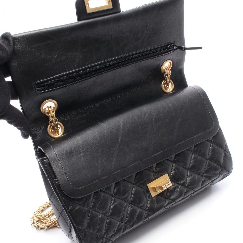 Chanel Shoulder Bag 2.55 Quilted Mademoiselle Chain Black Calf Double Flap — view 7