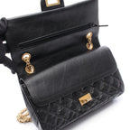Chanel Shoulder Bag 2.55 Quilted Mademoiselle Chain Black Calf Double Flap — view 7