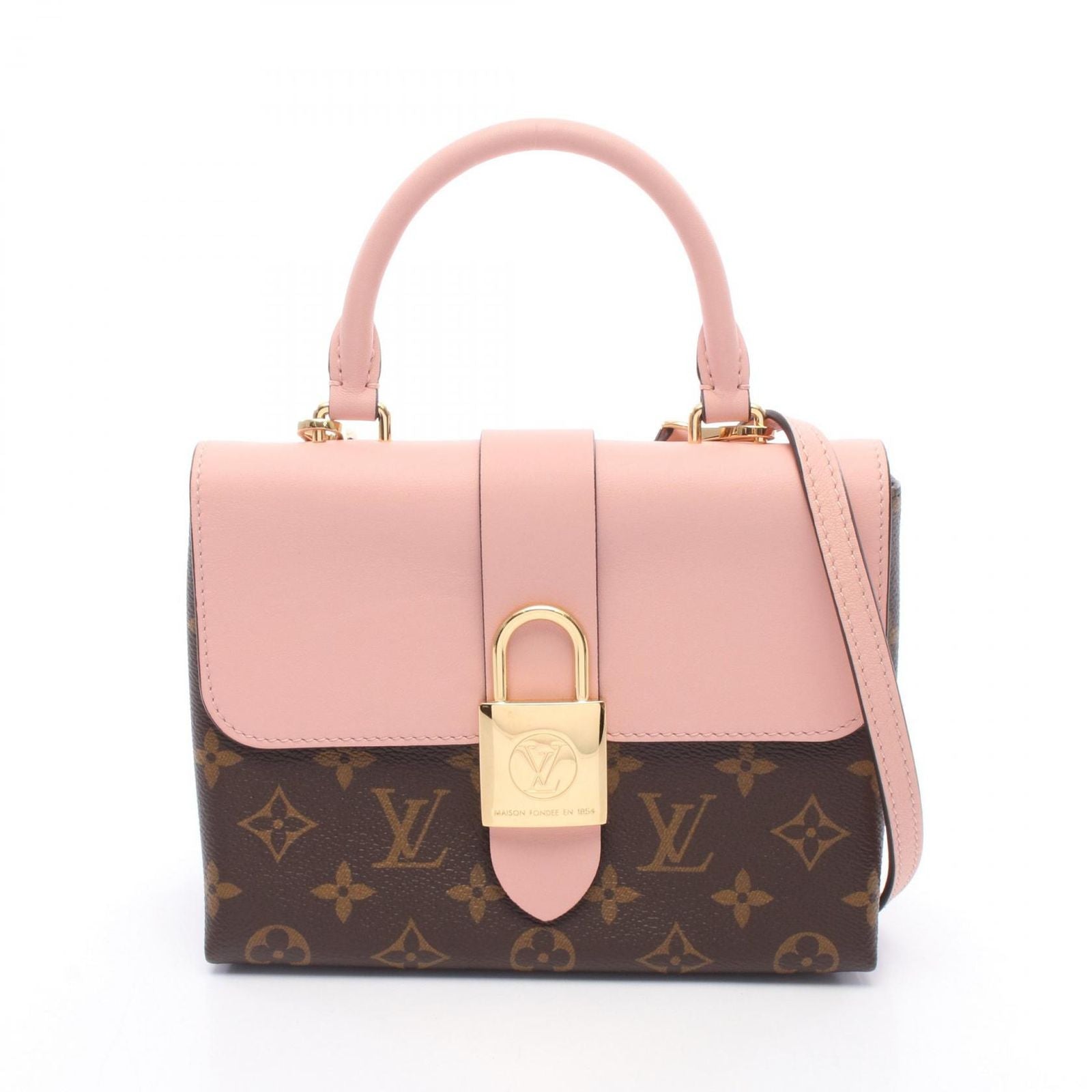 Louis Vuitton Handbag Locky BB 2-Way Rose Poodle Canvas Leather