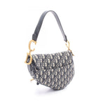 Dior Handbag Saddle Oblique 2-Way Navy Canvas Leather — view 2