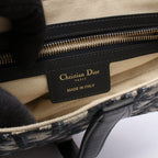 Dior Handbag Saddle Oblique 2-Way Navy Canvas Leather — view 4