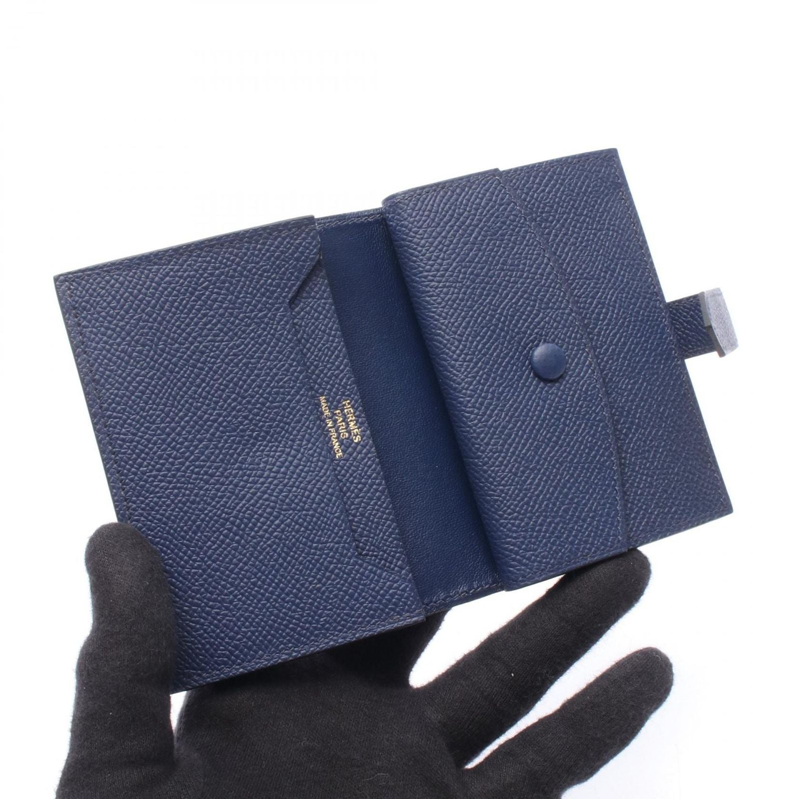 Hermes Card Case Bearn Mini Blue Deplus — view 3