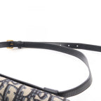 Dior Waist Bag Saddle Oblique Jacquard Navy Canvas Leather — view 6