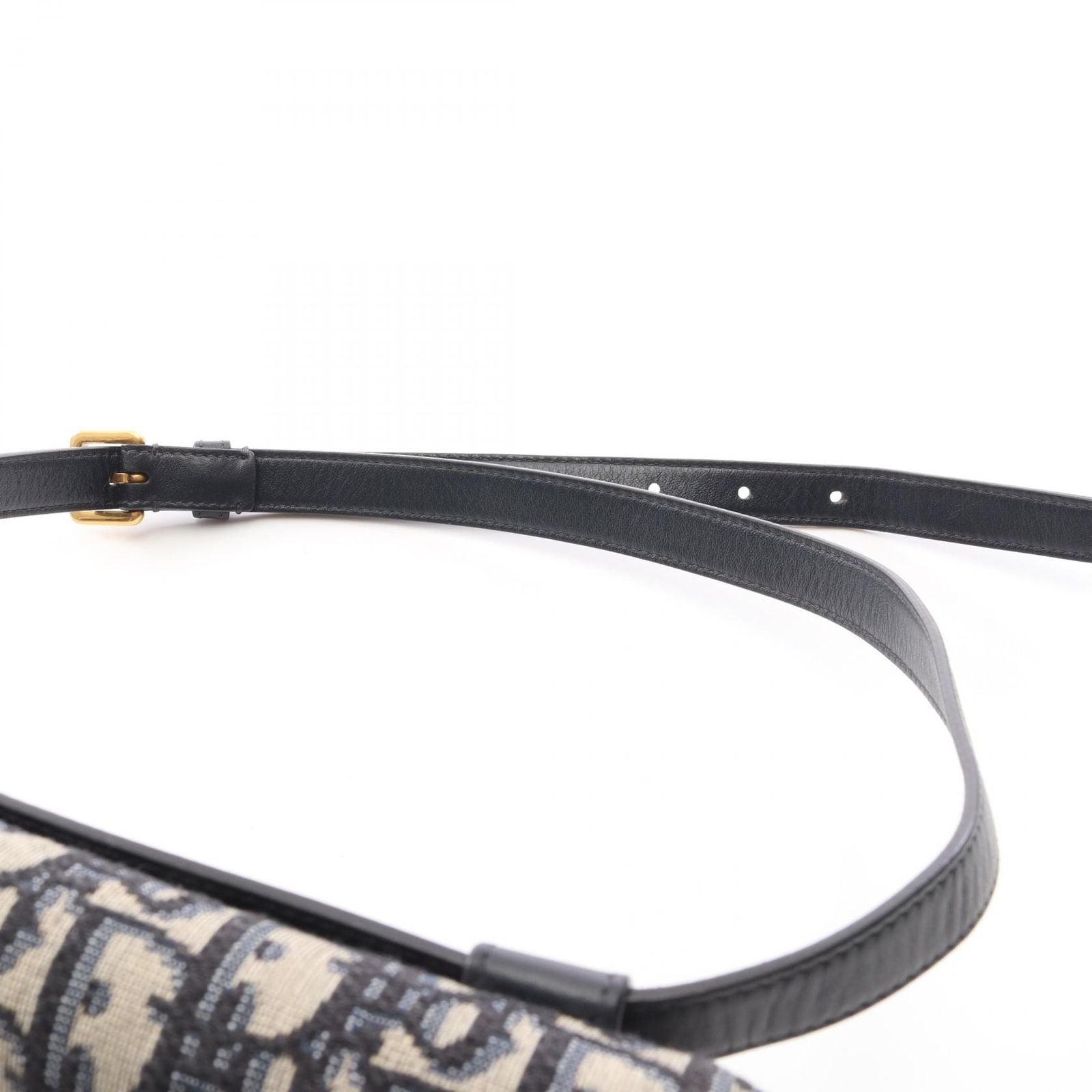 Dior Waist Bag Saddle Oblique Jacquard Navy Canvas Leather — view 6