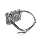 Dior Waist Bag Saddle Oblique Jacquard Navy Canvas Leather — view 2