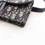 Dior Waist Bag Saddle Oblique Jacquard Navy Canvas Leather — view 5