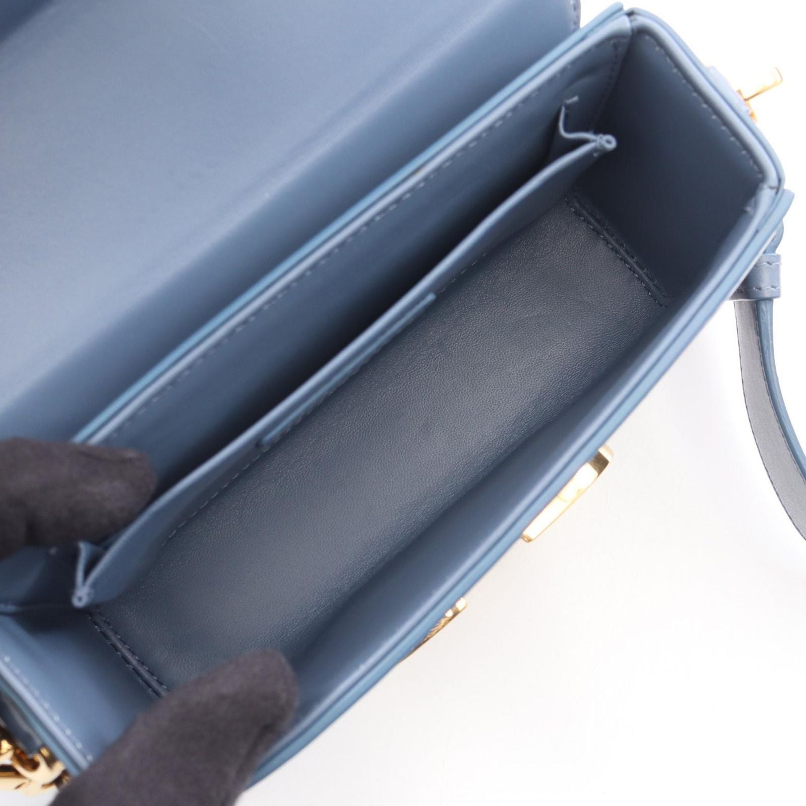 Dior Shoulder Bag 30 Montaigne Blue Leather Oblique 30 — view 3