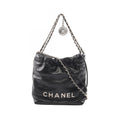 Chanel Shoulder Bag 22 Mini 2-Way Black Leather 22 Quilted Chain