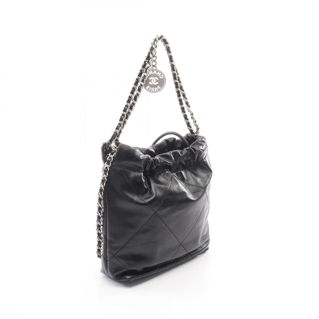 Chanel Shoulder Bag 22 Mini 2-Way Black Leather 22 Quilted Chain — view 2