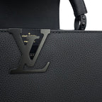 Louis Vuitton Matte Calf Leather Capucines East West Mini Bag 2-Way Black — view 8