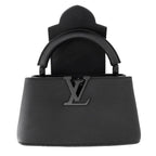 Louis Vuitton Matte Calf Leather Capucines East West Mini Bag 2-Way Black — view 6