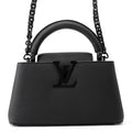 Louis Vuitton Matte Calf Leather Capucines East West Mini Bag 2-Way Black