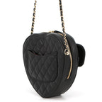 Chanel Chain Shoulder Bag Quilted CC Logo Heart — view 2