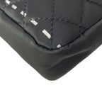 Chanel Shoulder Bag Quilted Black Silver Chain Logo — view 6