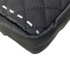 Chanel Shoulder Bag Quilted Black Silver Chain Logo — view 8