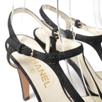 Chanel Sandals 37.5 13c Ankle Strap High Heels — view 5