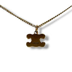 Celine Triomphe Rhinestone Necklace Gold Finish Brass & Crystal — view 7