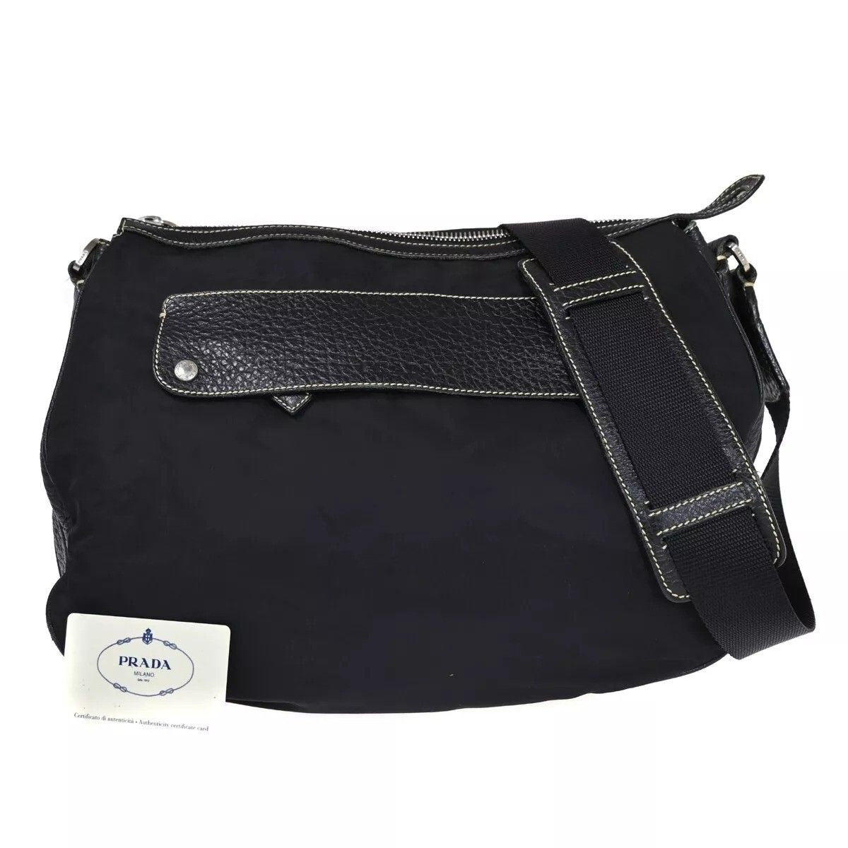 Prada Shoulder Bag Black Leather