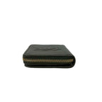 Saint Laurent YSL Logo Leather Round Zip Bifold Wallet Mini Gray — view 4