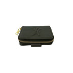 Saint Laurent YSL Logo Leather Round Zip Bifold Wallet Mini Gray — view 3