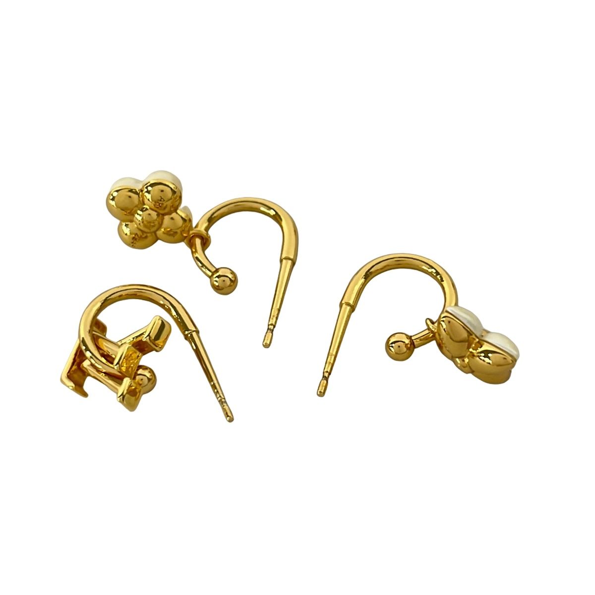 Louis Vuitton Earrings LV Flora Glam Set 3 Gold White — view 3