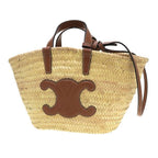Celine Teen Classic Pannier Raffia&calfskin Messenger